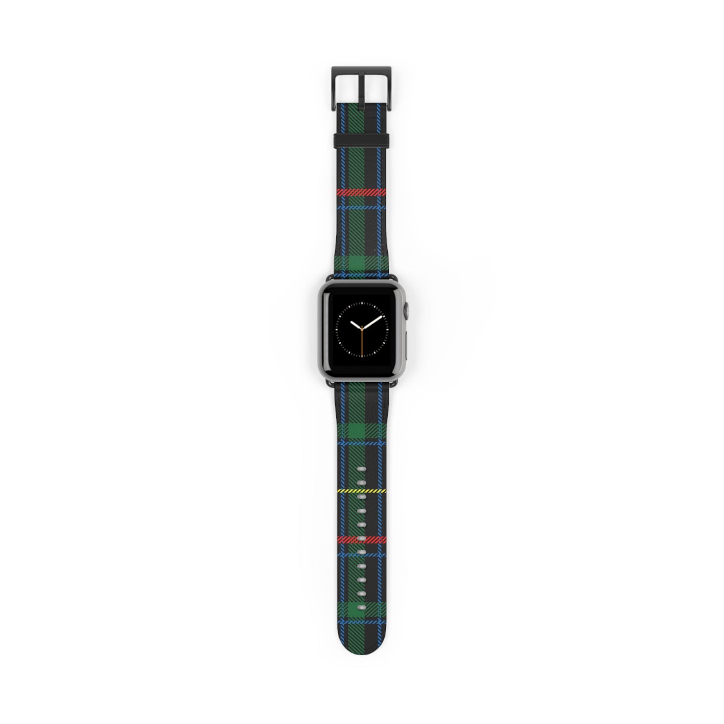 Green Blue Tartan Print Watch Band