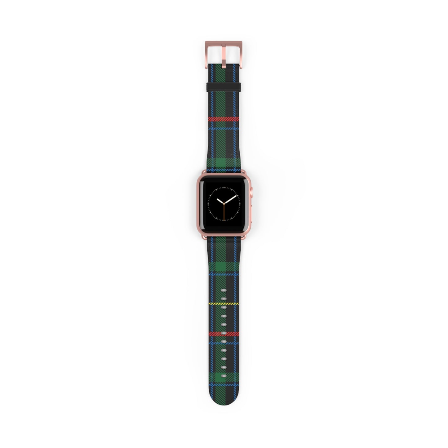 Green Blue Tartan Print Watch Band