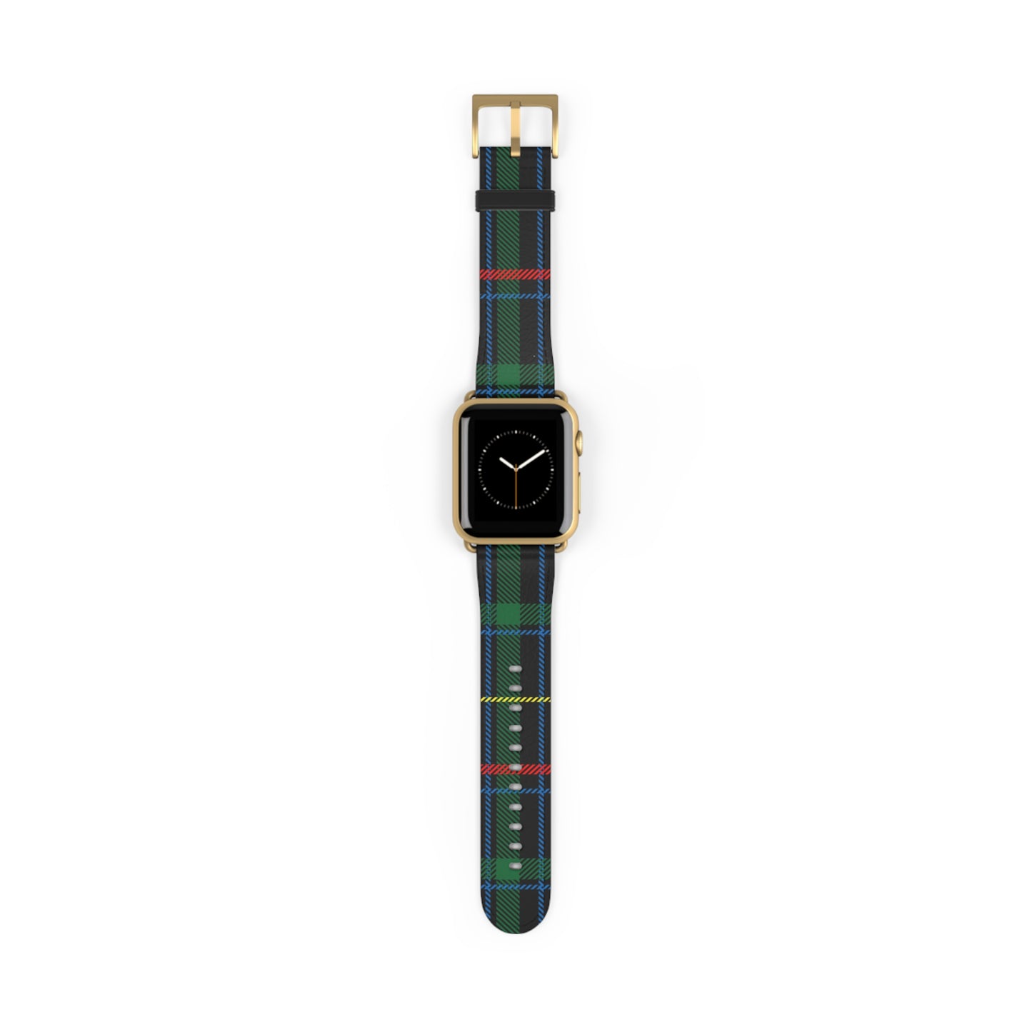 Green Blue Tartan Print Watch Band